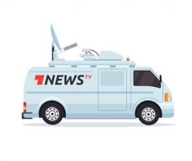 News broadcasting vehicle vector