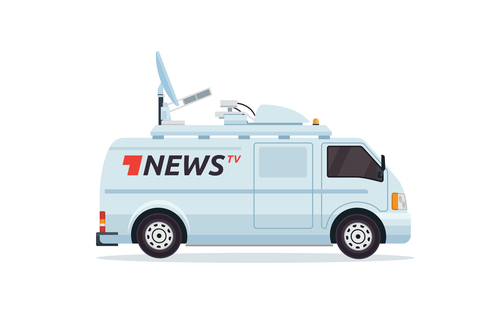 News broadcasting vehicle vector
