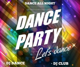 Night dance party poster background template  vector