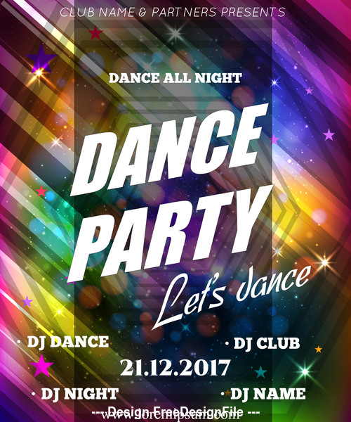 Dance Party Poster Background Template vector free download