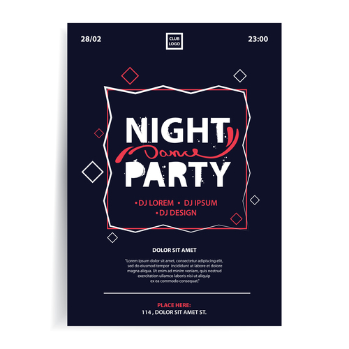 Night party dance party vector