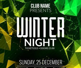 Nightclub geometric pattern flyer vector
