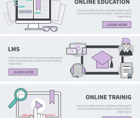 Online education banners vector