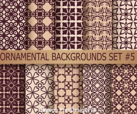 Ornamental patterns brown background vector