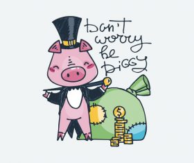 Pig businessman cartoon vector