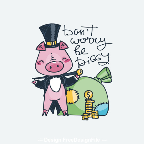 Pig businessman cartoon vector