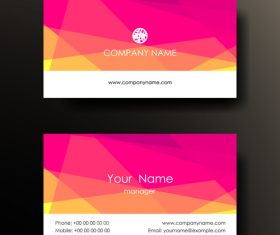 Pink geometric pattern business card design vector