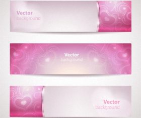 Pink heart shape banner vector