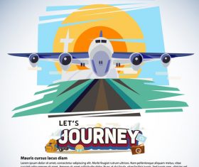 Plane cartoon illustration vector