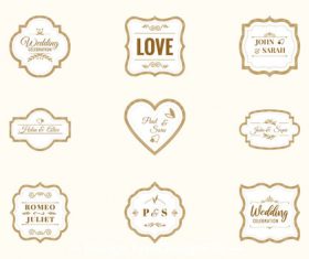 Pretty wedding labels vector