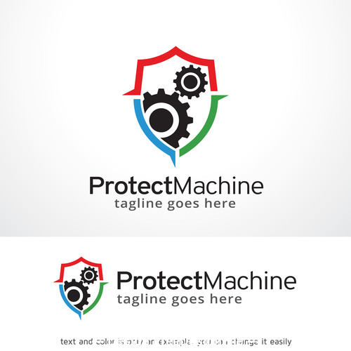 Protect machine logo vector