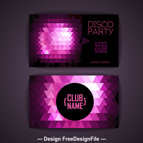 Purple background disci party flyer vector