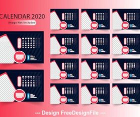 Red gradient background new year calendar vector