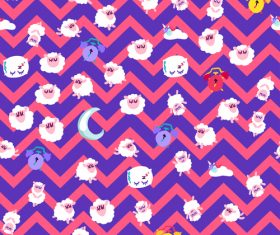 Red wavy good night cartoon seamless background vector