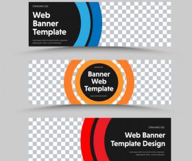 Red yellow blue tricolor banner template vector