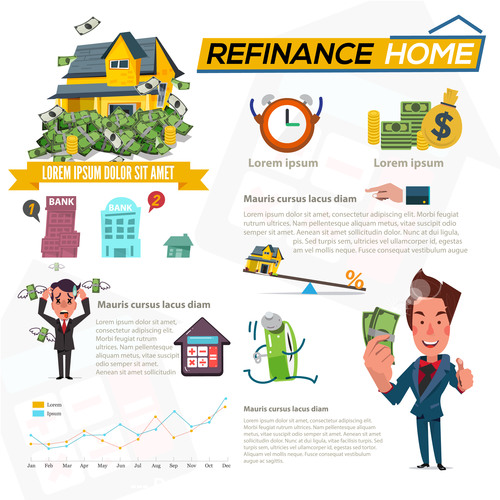 Refinance cartoon illustration vector