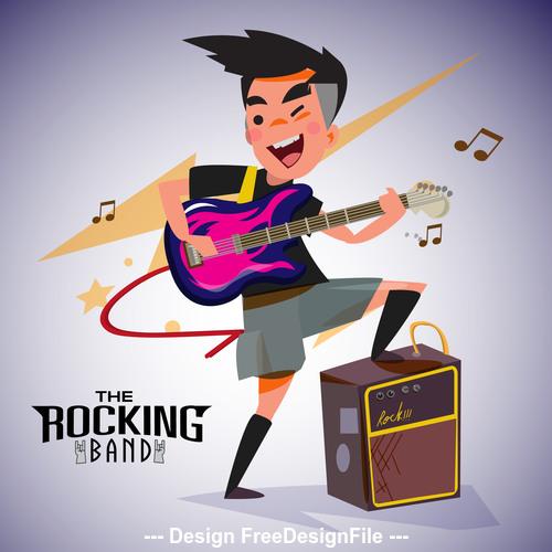 Rock cartoon illustration vector
