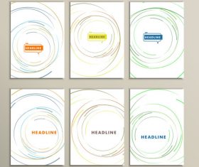 Round line cover template vecto