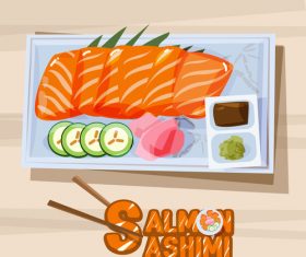 Sasimi cartoon illustration vector