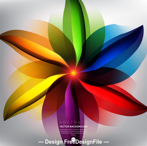 Seven colored petals background vector
