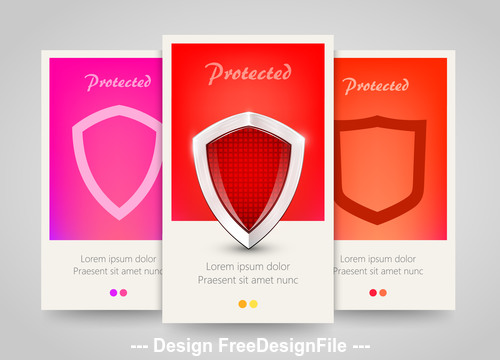 Shield cover vertical banners vector