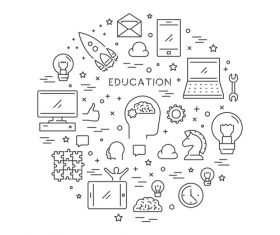 Silhouette education concept vector