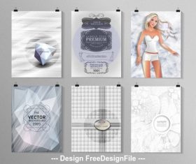 Simple but elegant poster background collection vector