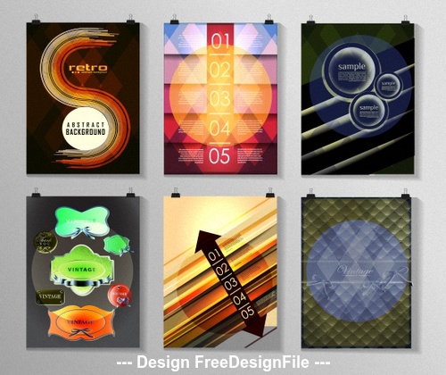 Simple poster background collection vector