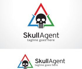 Skull agent logo vector
