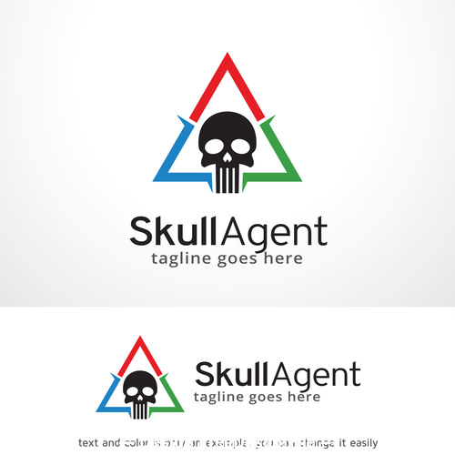 Skull agent logo vector