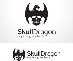 Skull dragon logo vector