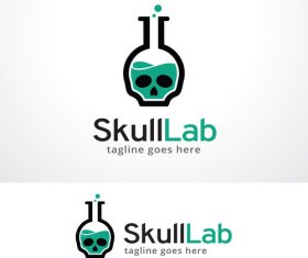 Skull lab logo vector