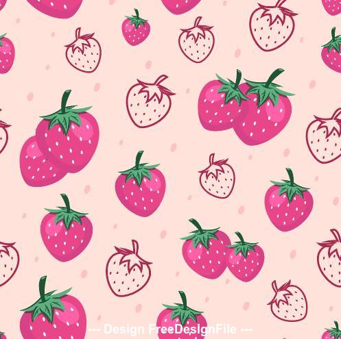 Strawberry seamless background pattern vector