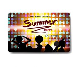 Summer nightclub discount gift card vector