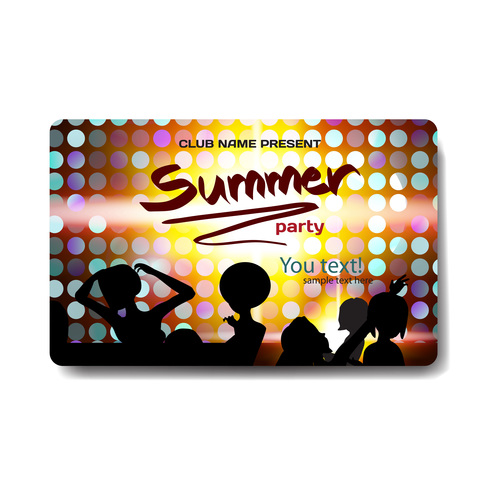 Summer nightclub discount gift card vector