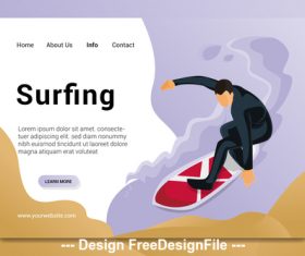 Surfing cartoon illustration vector