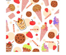 Sweet tooth pattern cartoon background vector