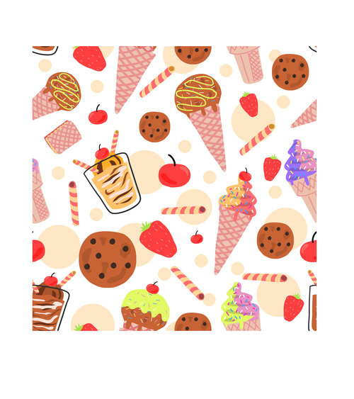 Sweet tooth pattern cartoon background vector