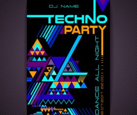 Techno dj party flyer vector