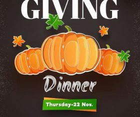 Thanks giving dinner flyer vector