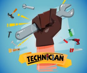 Toolhand cartoon illustration vector