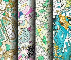 Tracery banner patterns vector