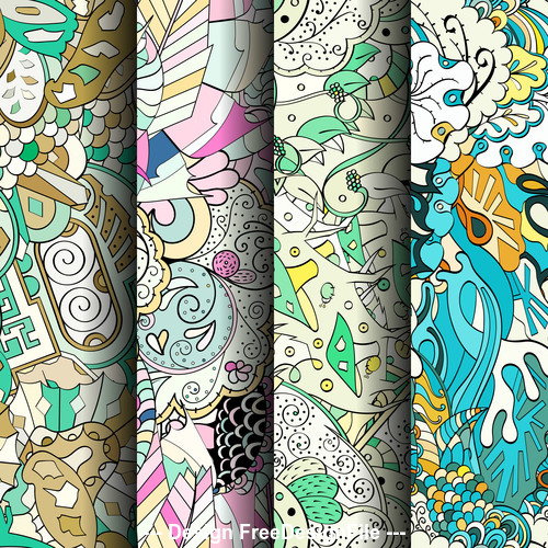Tracery banner patterns vector