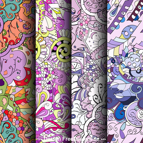 Tracery seamless patterns vector