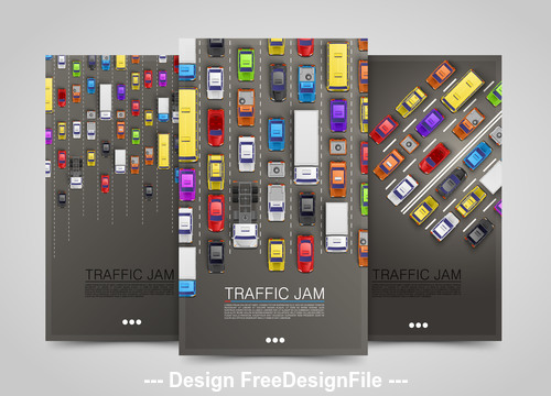 Traffic jam vertical banners vector