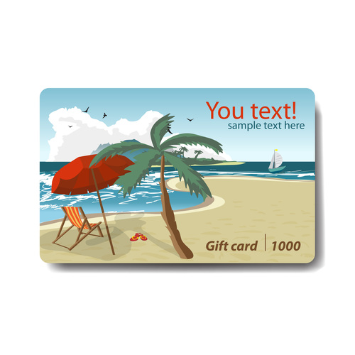 Travel gift card vector