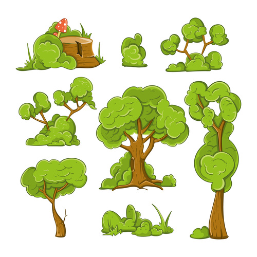 Tree cartoon illustration vector