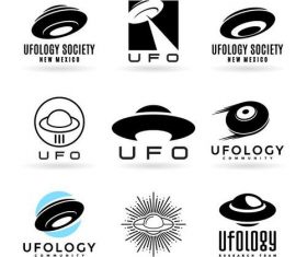 UFO silhouette Icons vector