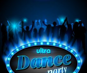Ultra dance party poster vector