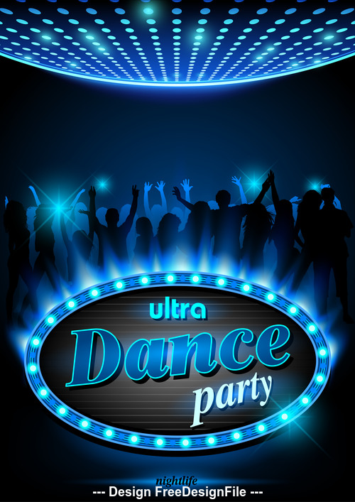 Ultra dance party poster vector